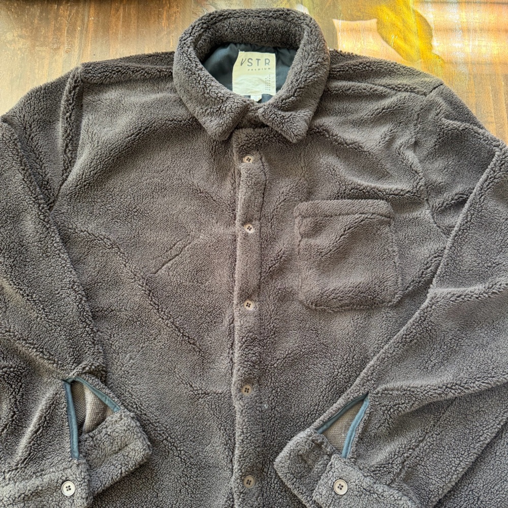 VSTR Premium Brown Fleece Button-Up Jacket  - XL